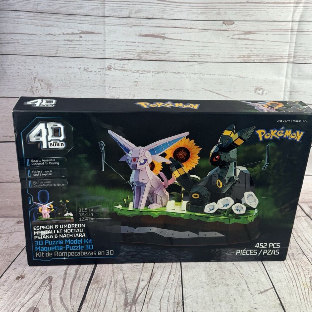 Spin Master Pokemon Espeon Umbreon 4D Build 452 Piece 3D Puzzle Display Kit